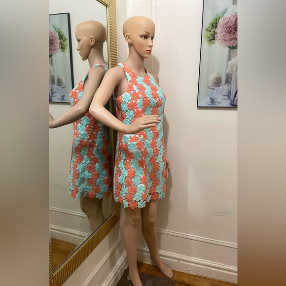 Lilly Pulitzer Floral Sleeveless Dress in Blue and Orange - Picture 10 of 16